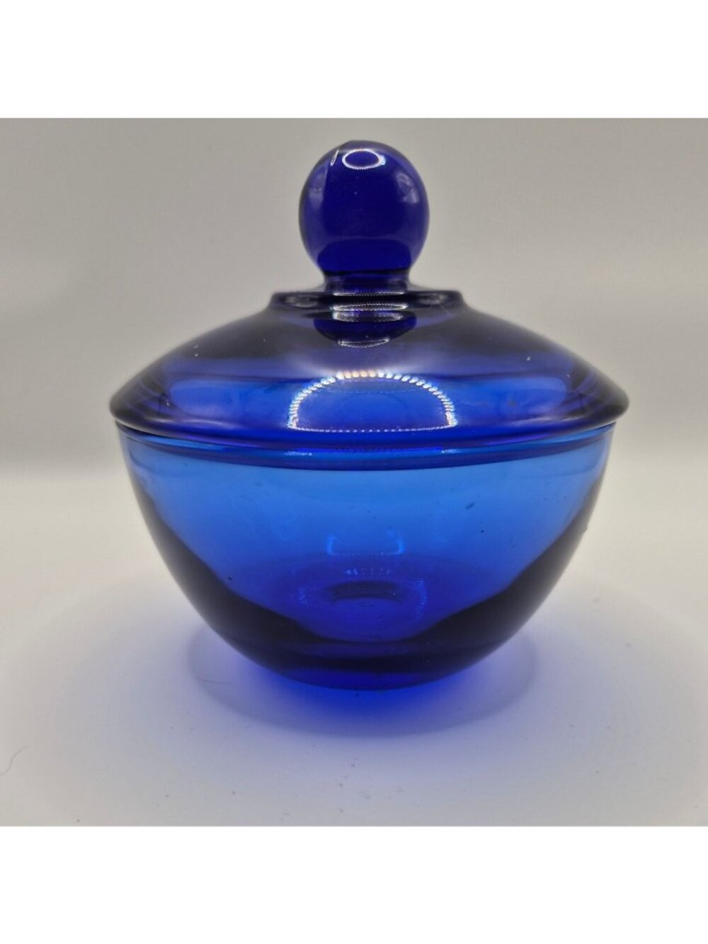 Vintage Cobalt Blue Anchor Hocking  Sugar Bowl with Lid